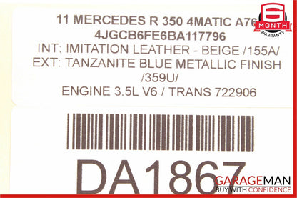 06-12 Mercedes W251 R350 ML550 Front Right Side Exterior Door Handle Blue OEM