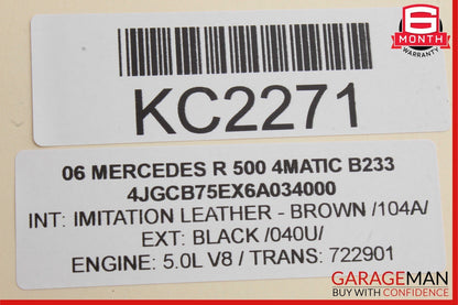 06-10 Mercedes W251 R500 R63 AMG Rear Left Side Taillight Tail Light Lamp