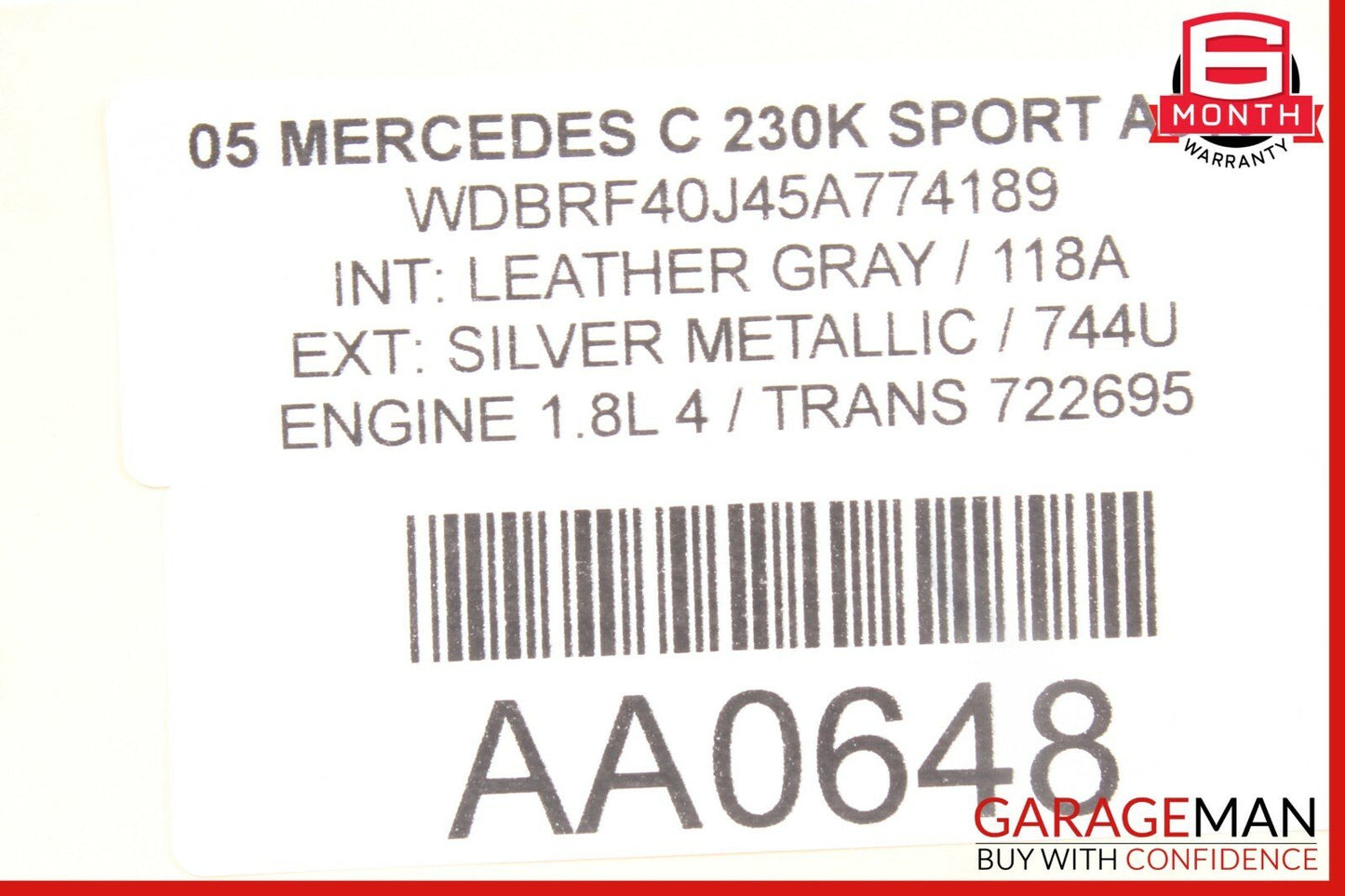 01-07 Mercedes W203 C230 C280 Rear Right Door Lock Latch Actuator 2037300435 OEM
