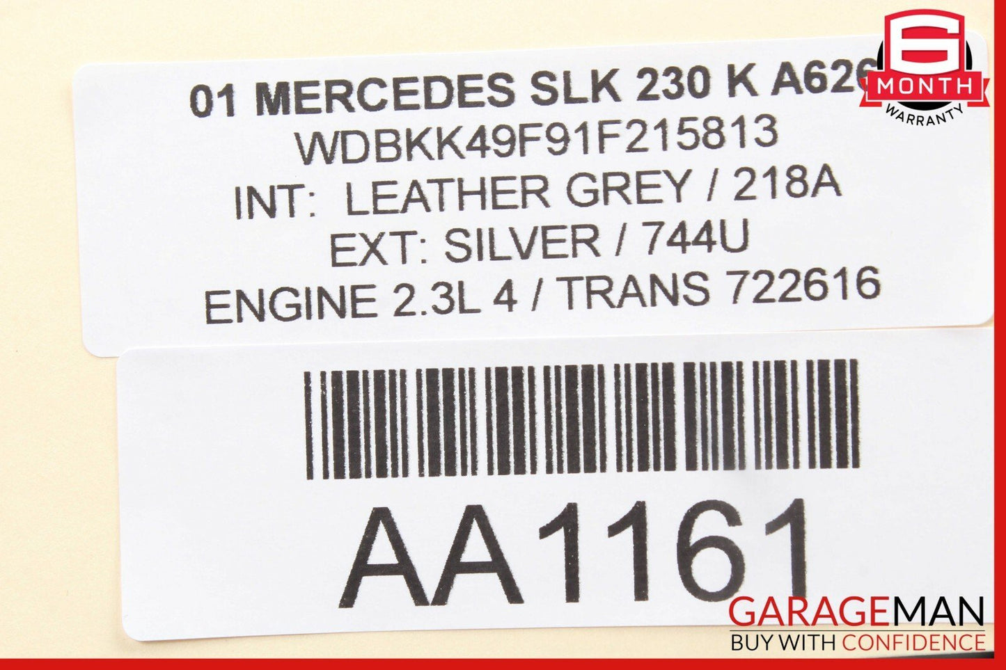 97-04 Mercedes R170 SLK230 Front Right Side Sunvisor Sun Visor Sunshade Black