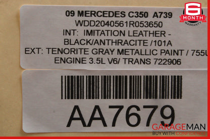 08-14 Mercedes W204 C250 C350 Sedan Rear Right Door Window Regulator Motor Unit