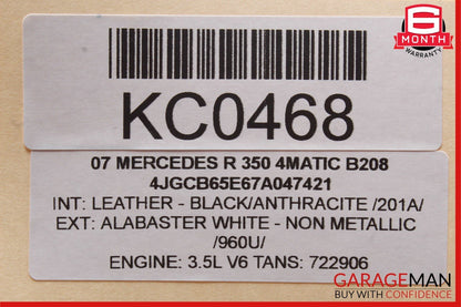 06-13 Mercedes W251 R350 R550 ML320 Rear Glass Windshield Wiper Motor Unit OEM