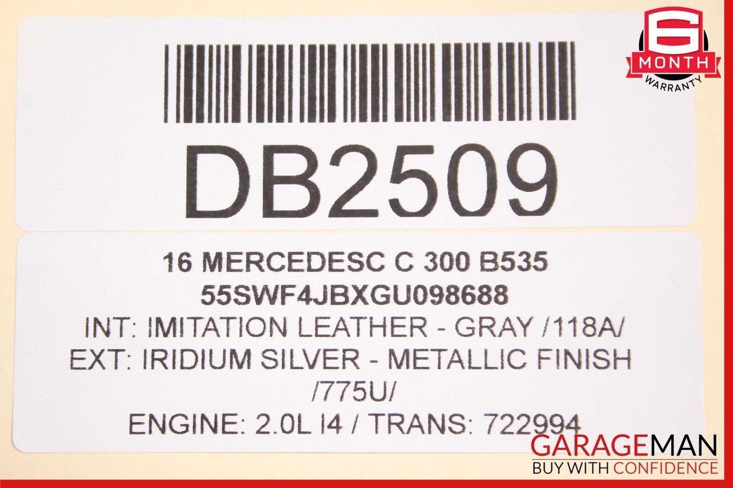 15-20 Mercedes W205 C300 Sedan Rear Right Side Exterior Door Shell Silver