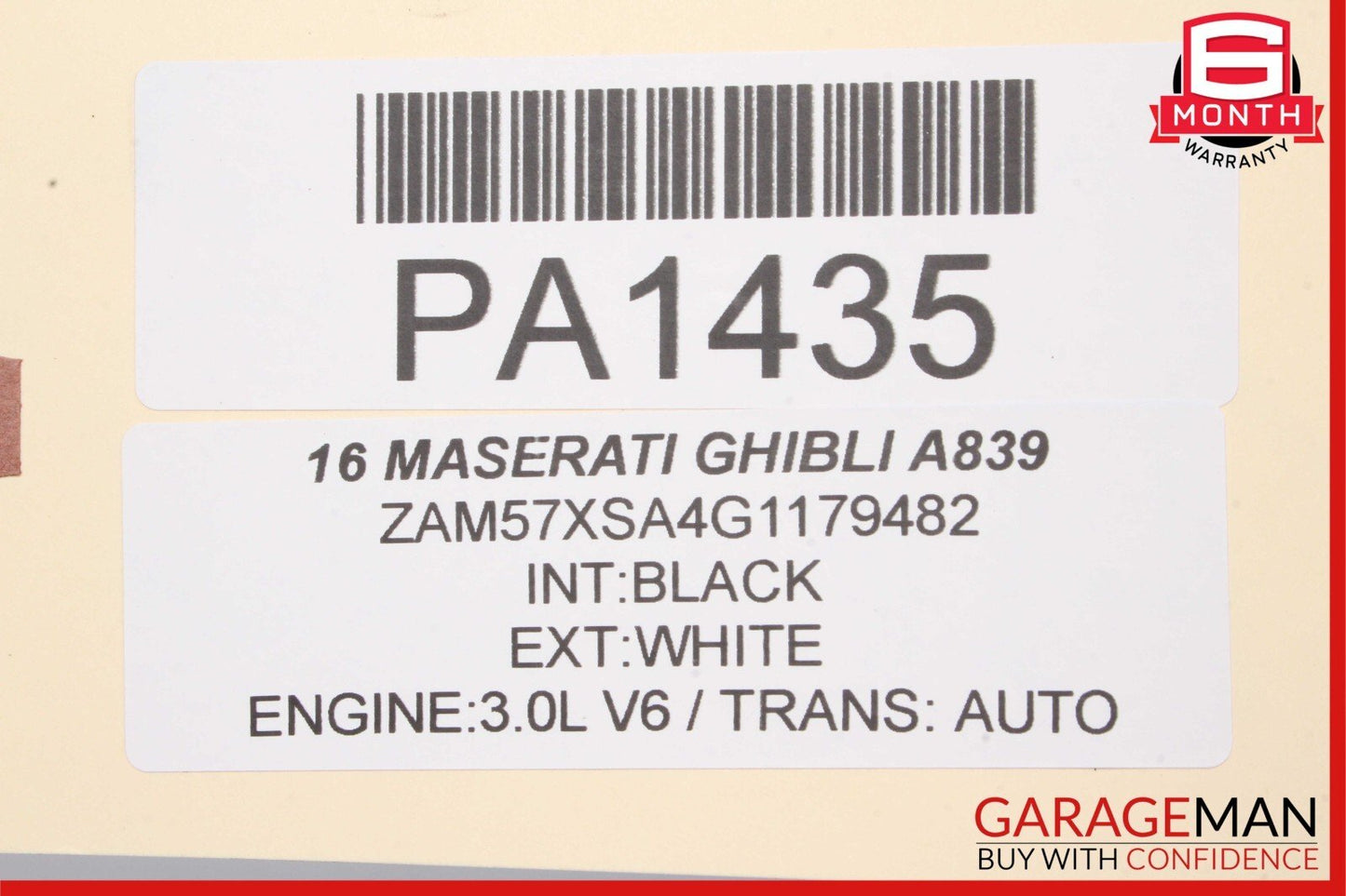 14-17 Maserati Ghibli Rear Right Passenger Top Upper Seat Cushion Black