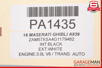 14-17 Maserati Ghibli Rear Right Passenger Top Upper Seat Cushion Black