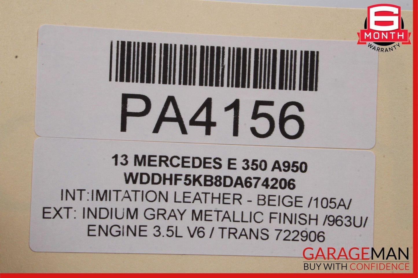 10-16 Mercedes W212 E350 E400 E550 Sedan Rear Trunk Lid Deck Shell Panel Gray OE