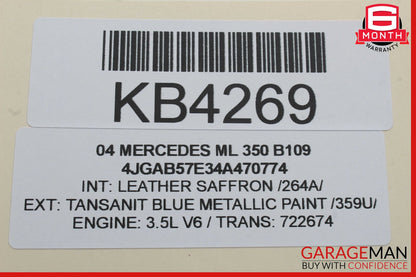 98-05 Mercedes W163 ML350 ML320 Exterior Door Handle Front Right OEM