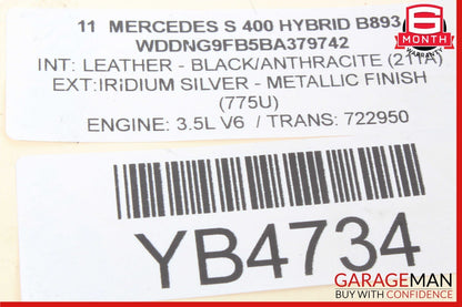 07-13 Mercedes W221 S400 S550 Rear Right Shock Strut Air Airmatic OEM