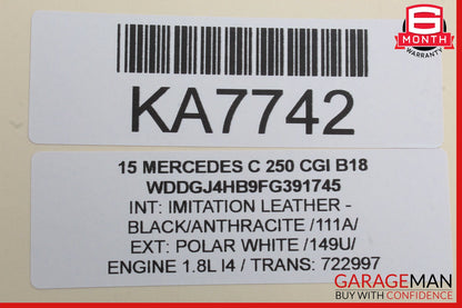 12-17 Mercedes W204 C250 C300 E350 Interior Rear View Mirror Black OEM