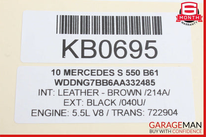 10-13 Mercedes W221 S550 E550 Active Lane Assist Front Camera Multi Purpose OEM