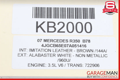 06-12 Mercedes W251 R350 ML550 Panoramic Sunroof Sun Roof Motor 1648201442 OEM