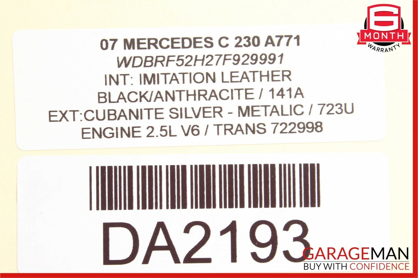 05-07 Mercedes W203 C350 C230 Front Left Driver Top Upper Sport Seat Cushion OEM