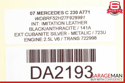 05-07 Mercedes W203 C350 C230 Front Left Driver Top Upper Sport Seat Cushion OEM