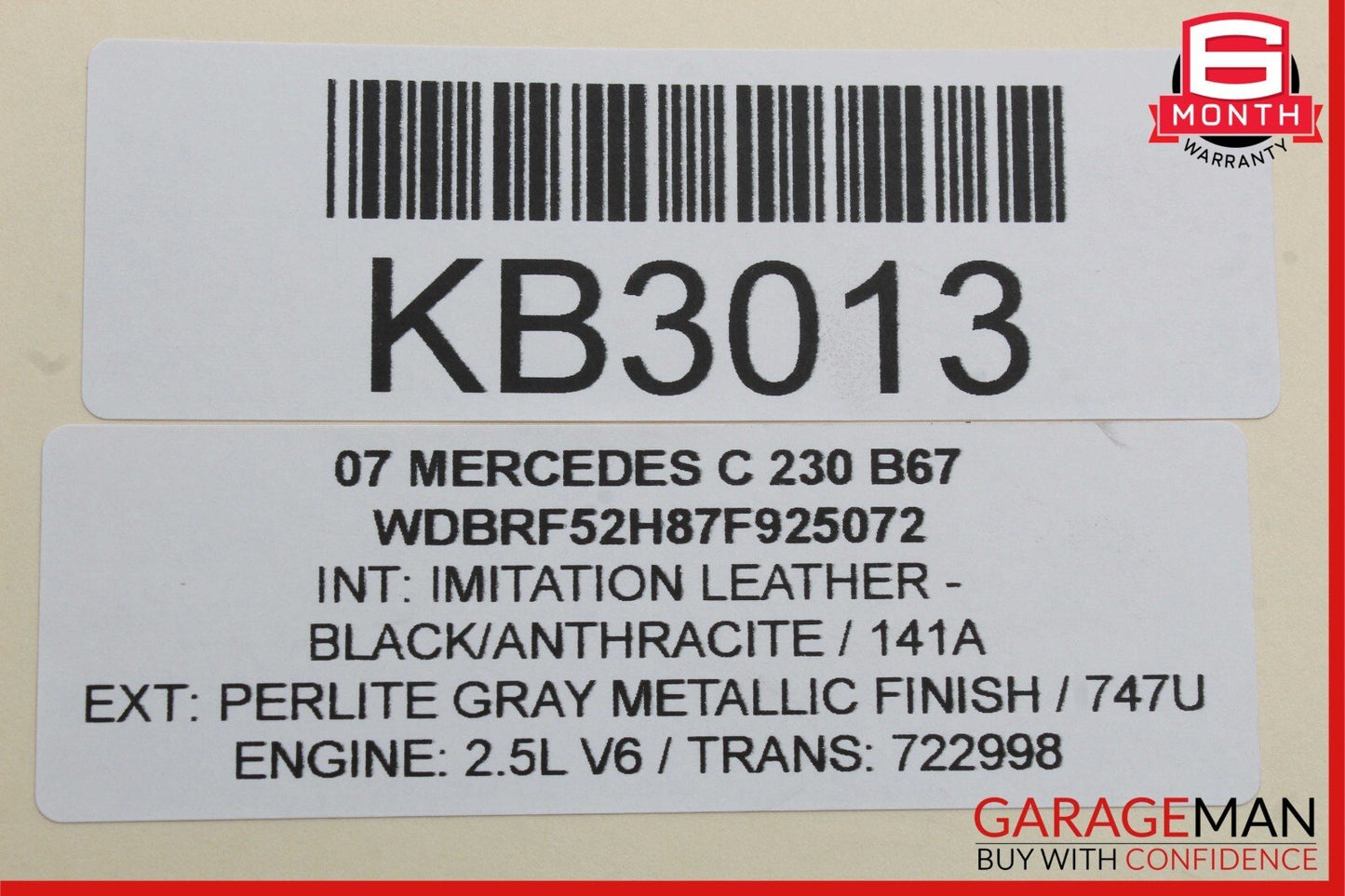 06-11 Mercedes C230 CLK350 Right Side Engine Motor Cylinder Head Valve Cover OEM