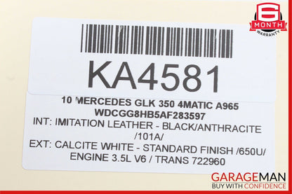 08-20 Mercedes X204 GLK350 4Matic Front Right Door Lock Latch Actuator OEM