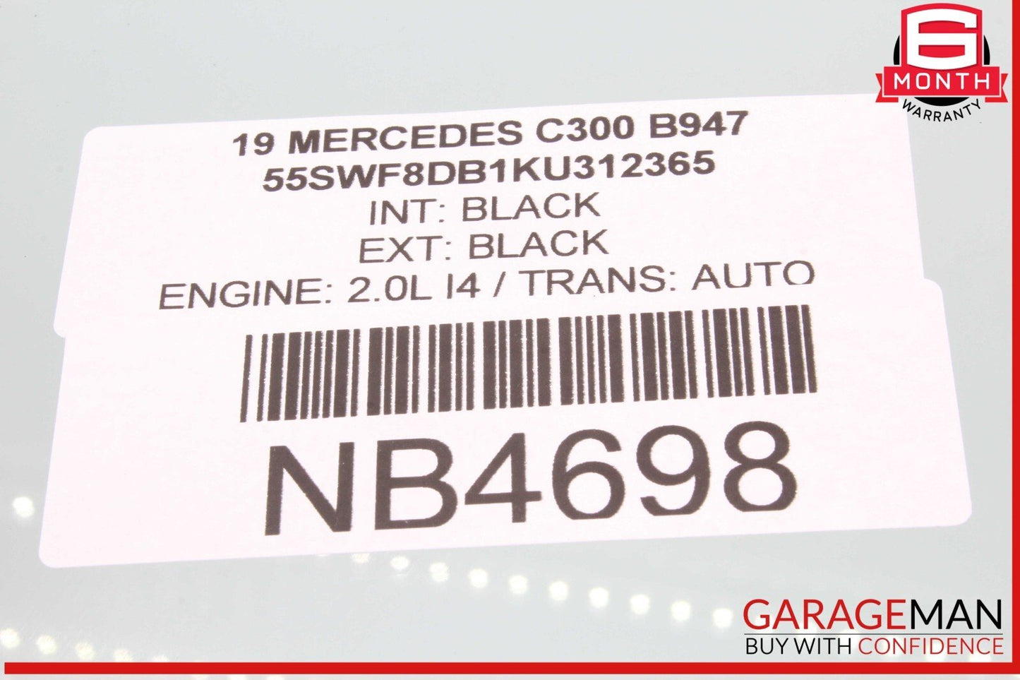 15-21 Mercedes W205 C300 C400 Rear Left Side Door Window Glass OEM