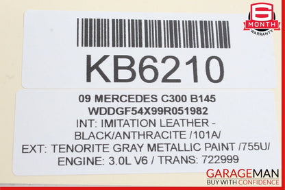 08-14 Mercedes W204 C300 C350 C250 Right Side Sunvisor Sun Visor Black OEM