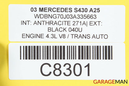 00-06 Mercedes W220 S430 Right Passenger Side Rocker Skirt Moulding Panel Black