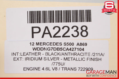 10-13 Mercedes W221 S500 Front Right Side Interior Door Trim Panel Cover Black