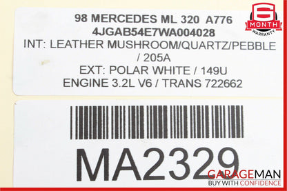 98-05 Mercedes W163 ML320 ML55 AMG Rear Left Side Exterior Door Handle Black OEM