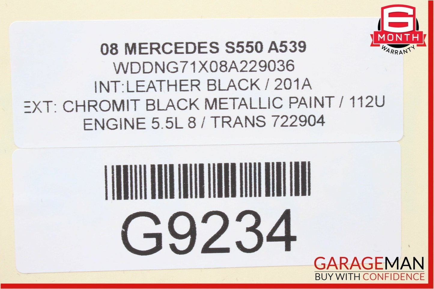 07-09 Mercedes W221 S550 Dashboard Dash Glove Box Compartment Leather Black