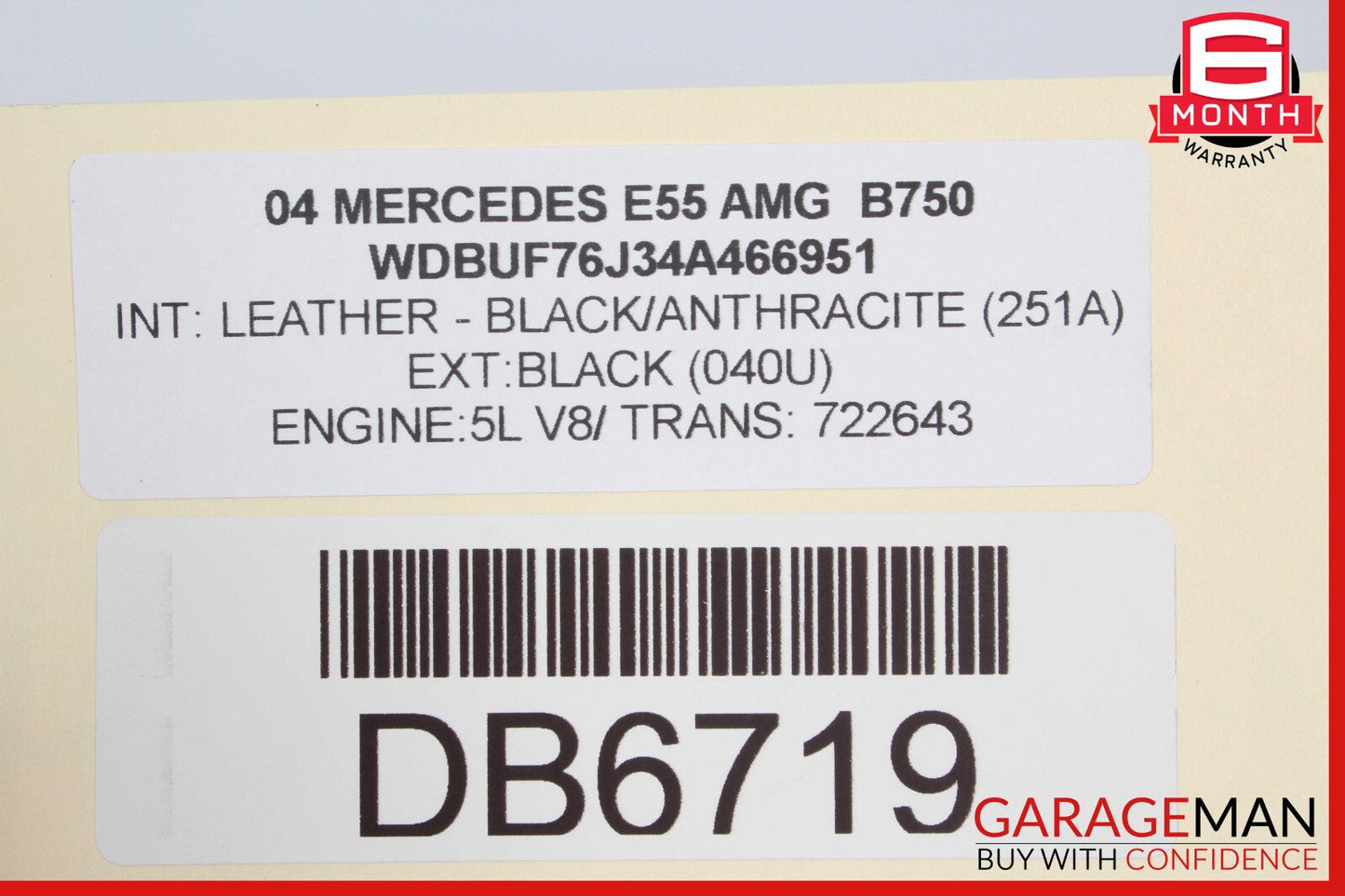 03-06 Mercedes W211 E55 AMG Front Right Side Interior Door Panel Trim Assy Black