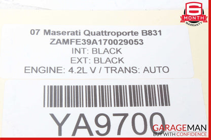03-13 Maserati Quattroporte M139 Rear Center Seat Headrest Black OEM