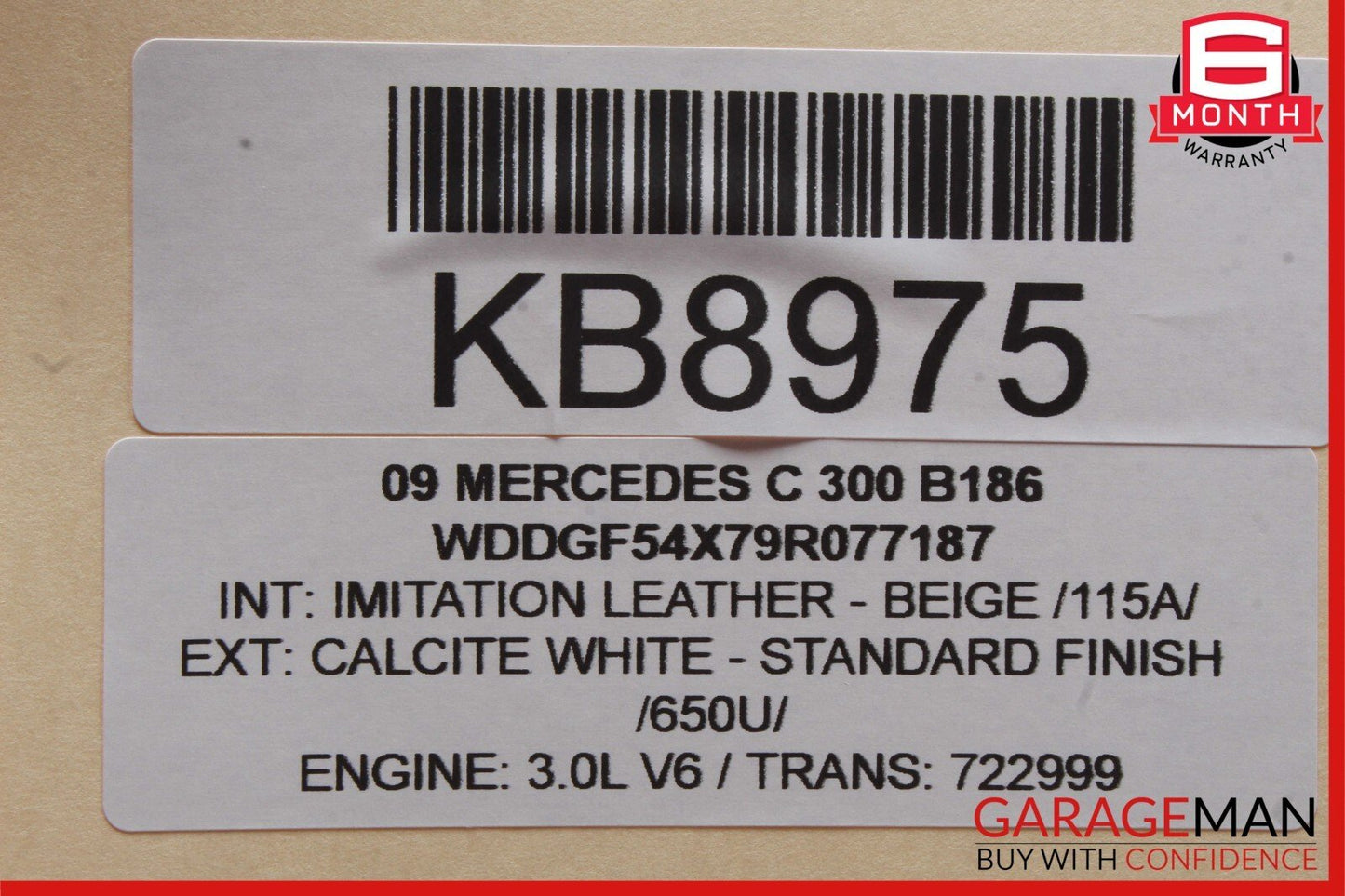 08-11 Mercedes W204 C300 C350 Front Left Side Door Rear View Mirror White OEM