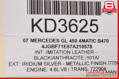 06-11 Mercedes X164 GL450 ML550 Rear A/C Heater Climate Control Switch Unit OEM