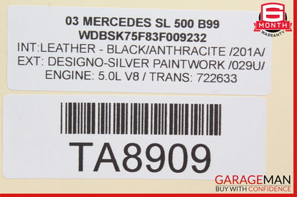 03-06 Mercedes R230 SL500 Front Right Passenger Exterior Door Handle OEM