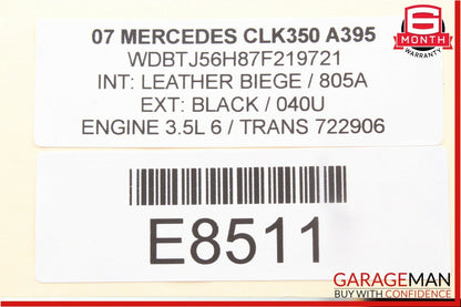 01-09 Mercedes W203 C230 C320 CLK350 Interior Top Upper Rear View Mirror Beige
