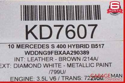 10-13 Mercedes W221 S400 Hybrid Electric Vacuum Pump 2214300032 OEM