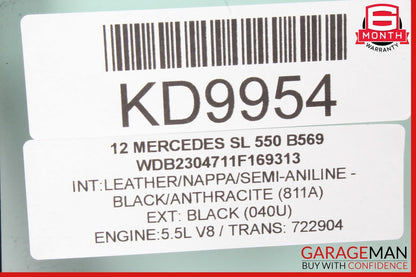 03-12 Mercedes R230 SL550 SL600 Rear Right Side Door Window Quarter Auto Glass