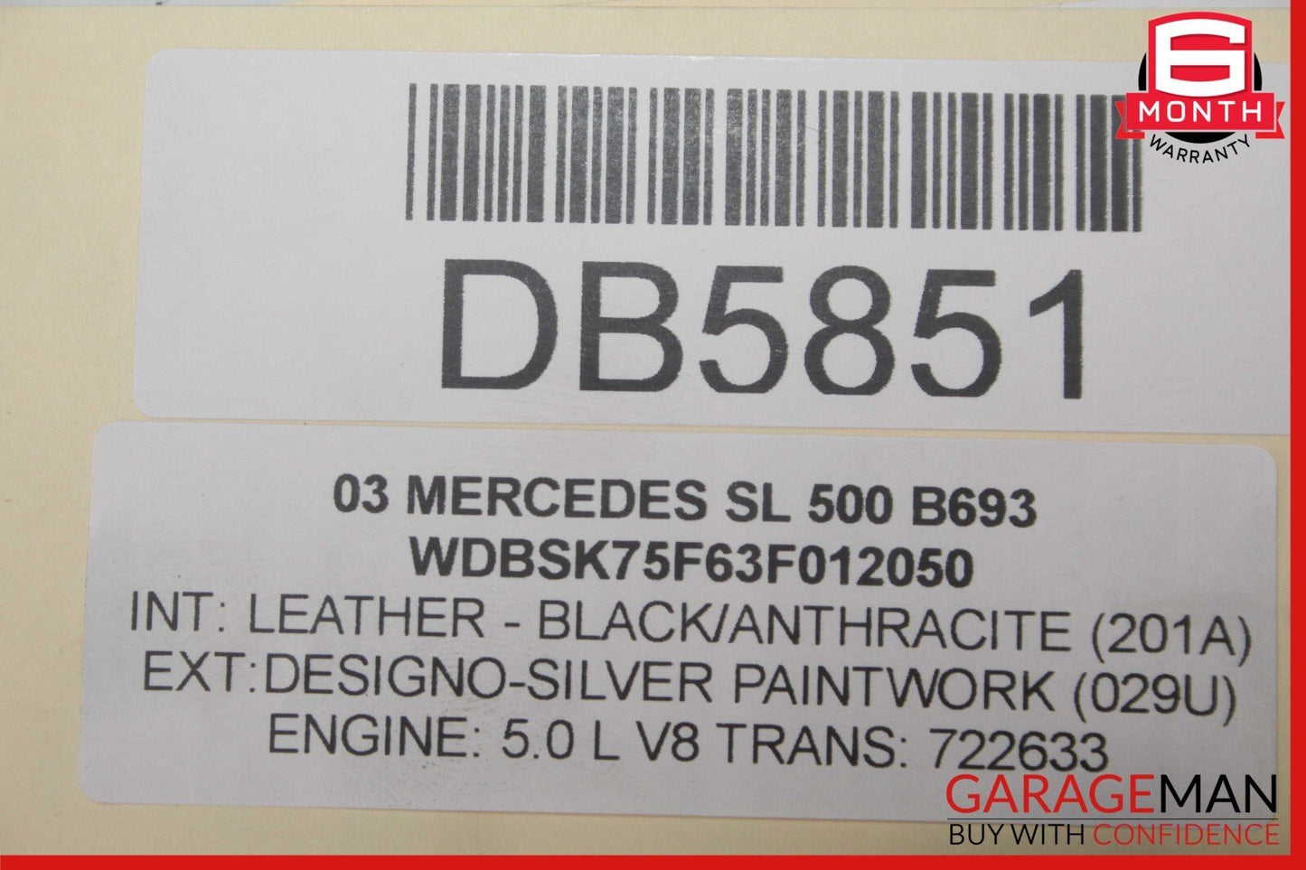 03-06 Mercedes R230 SL500 Fuel Gas Tank Reservoir Assembly