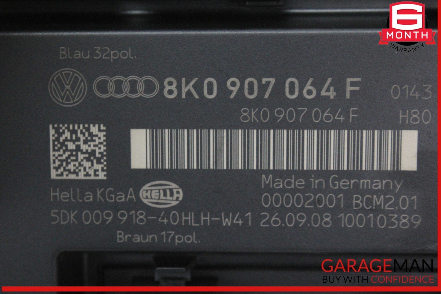 09-12 Audi A4 A5 S4 S5 Body Comfort BCM Control Module Unit 8K0907064F OEM