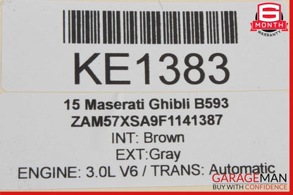 14-17 Maserati Ghibli Front Right Passenger Side Interior Door Panel Cover Black