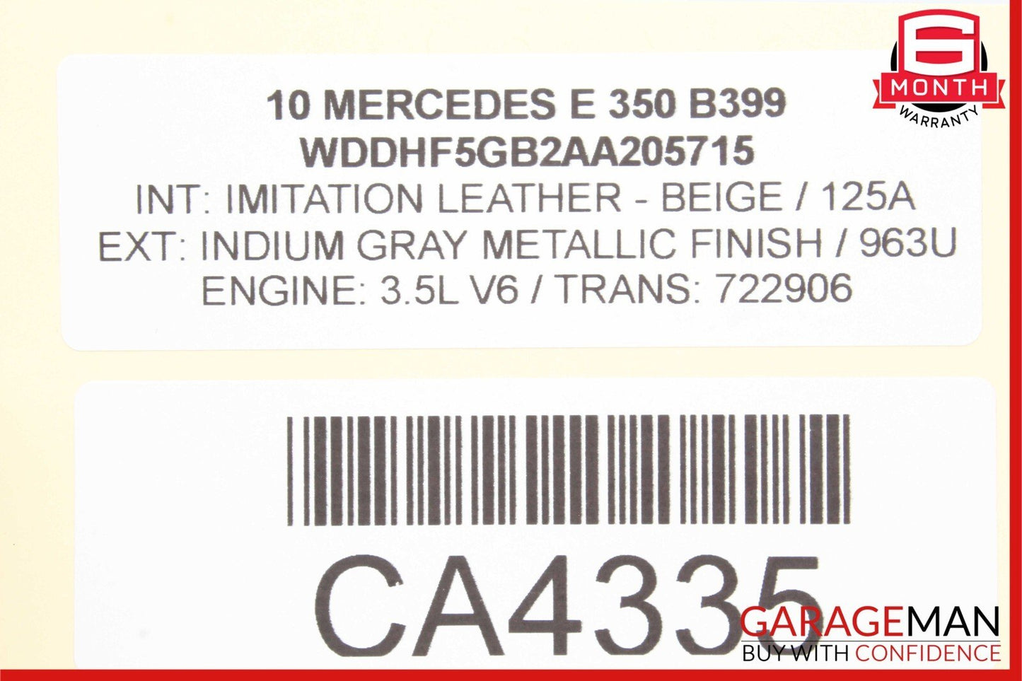 10-13 Mercedes W212 E350 Rear or Front Right Exterior Door Handle Indium Gray