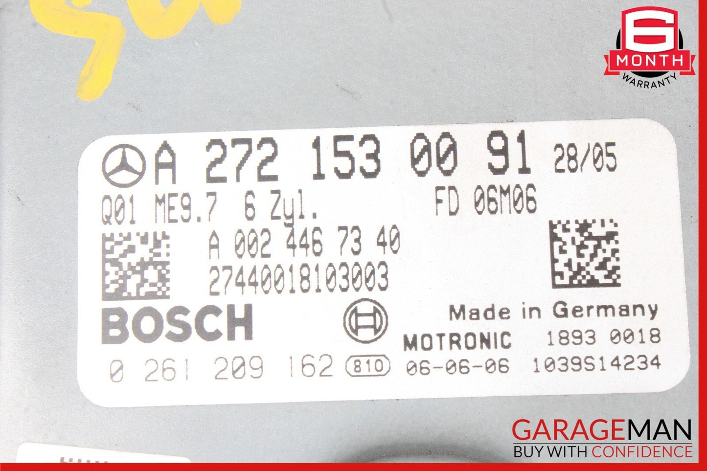 05-12 Mercedes R171 SLK280 E350 M272 ECU Engine Control Module Unit OEM