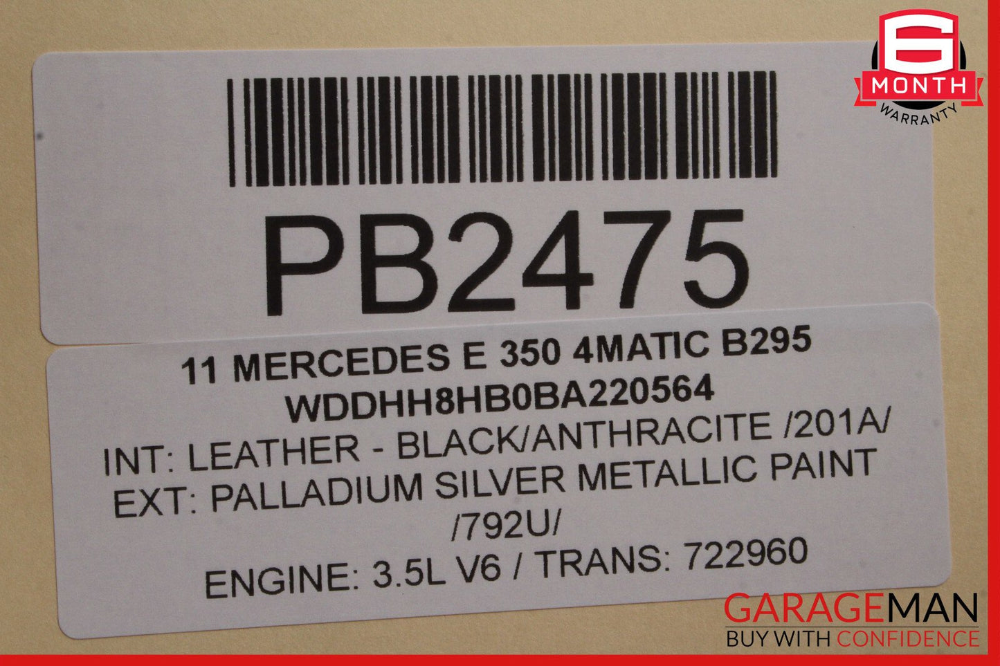 10-13 Mercedes W212 E350 E550 Front Left Interior Door Panel Trim Cover Black