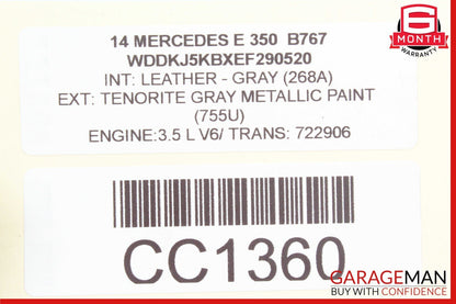 10-17 Mercedes W207 E350 Coupe Rear Right Door Window Regulator Frame w/o Motor