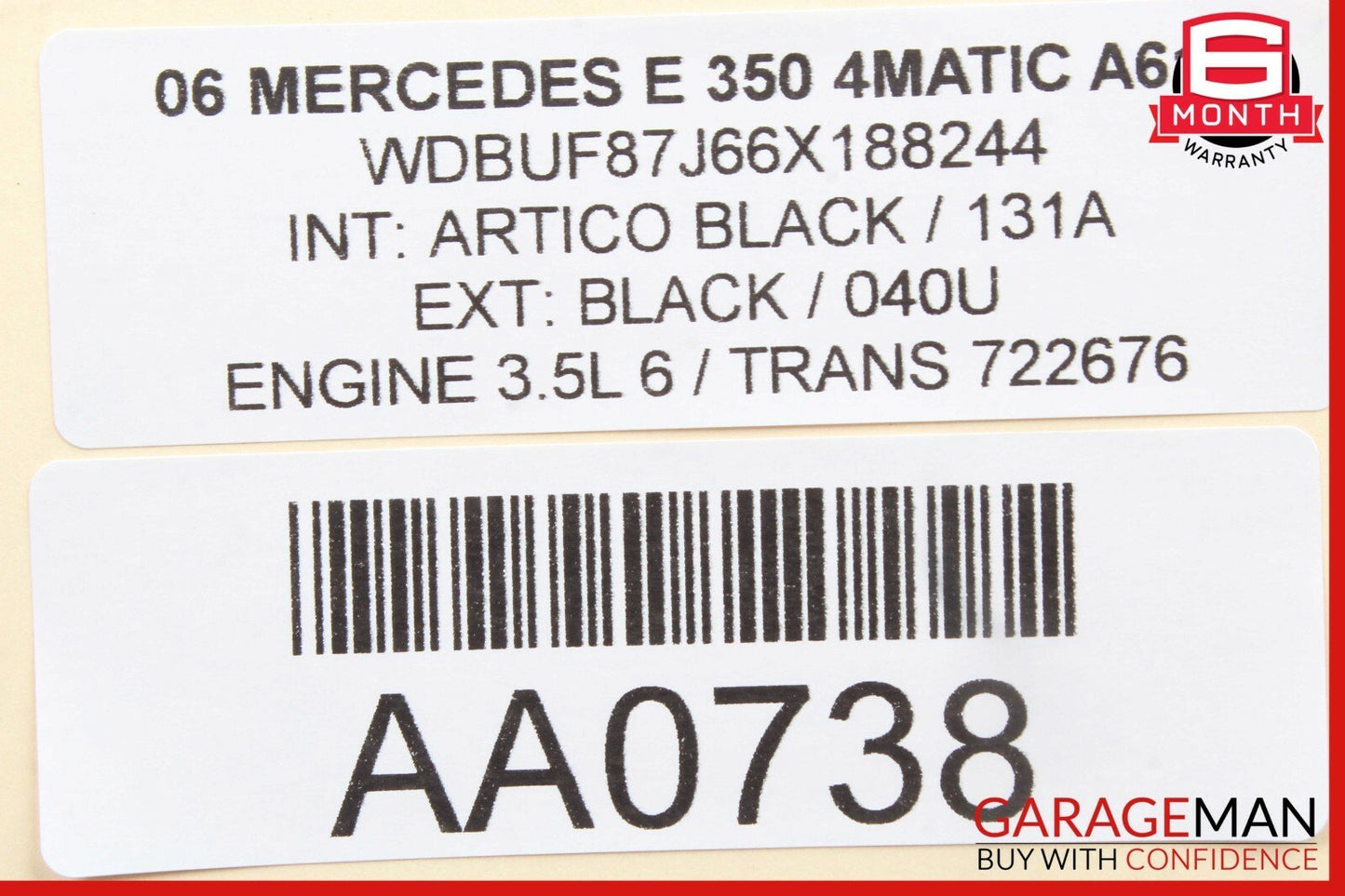 06-11 Mercedes W219 CLS500 CLS550 Front Left Door Window Regulator Motor Unit