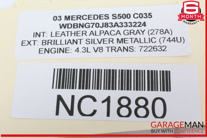 03-06 Mercedes W220 S500 Front Right Side Door Window Switch Trim Bezel Wood