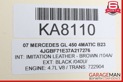 06-12 Mercedes X164 GL450 4MATIC Rear Right Side Quarter Window Regulator Motor