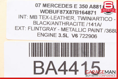 07-09 Mercedes W211 E350 Front Right Seatbelt Seat Belt Retractor Black OEM