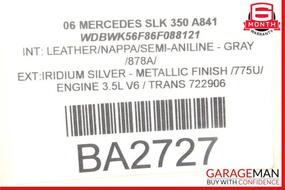 05-08 Mercedes R171 SLK280 SLK350 Front Left Side Mirror Door Rear View Silver