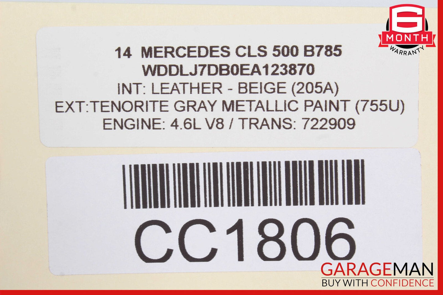 12-14 Mercedes W218 CLS550 Top Upper Seat Cushion Front Right Passenger Side OEM