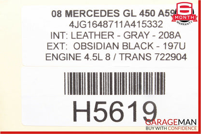 06-09 Mercedes X164 GL450 3rd Row Rear Left Side Seatbelt Retractor OEM