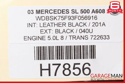 03-08 Mercedes R230 SL500 SL600 Front Right Passenger Door Control Module Unit
