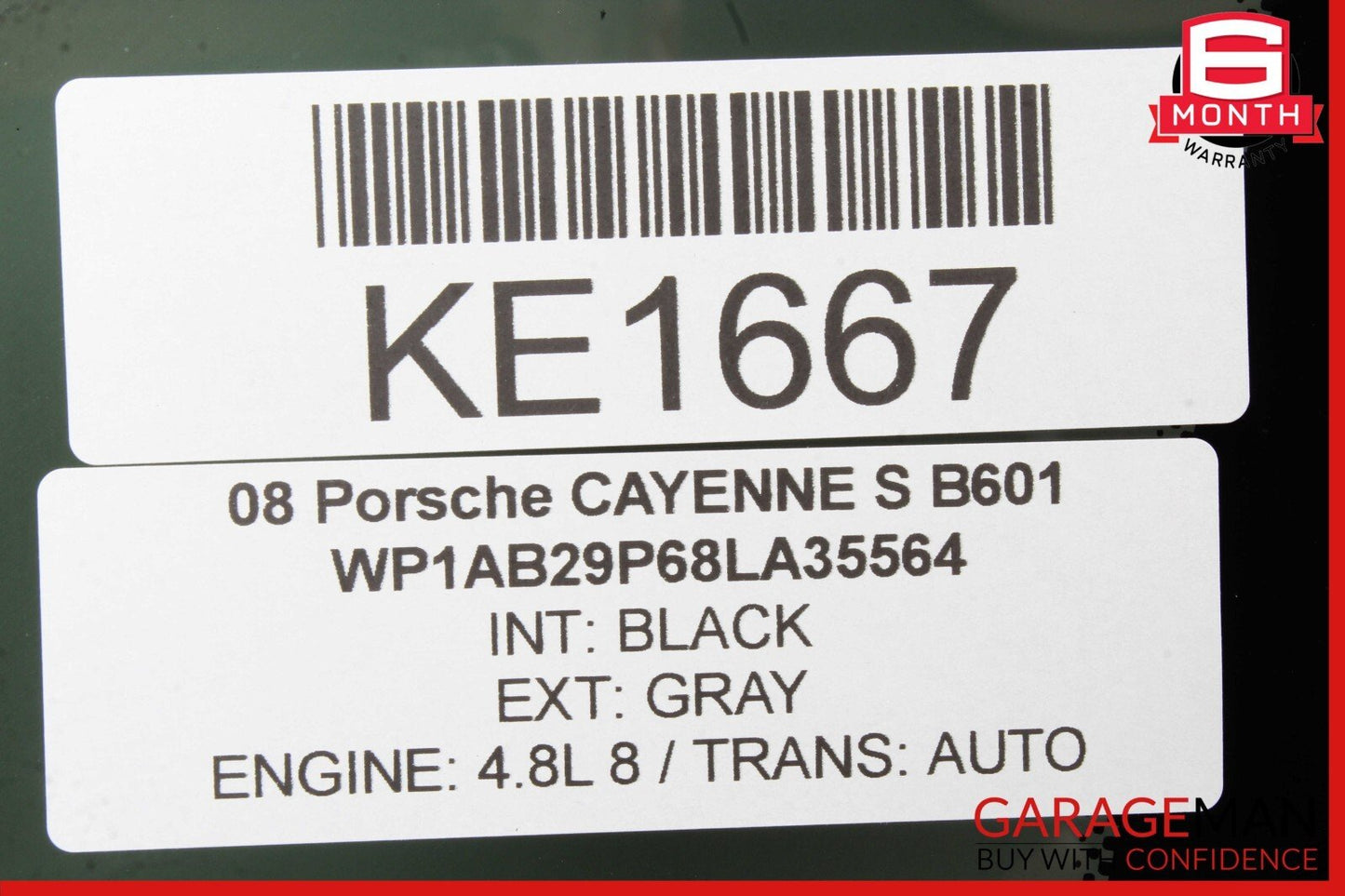 03-10 Porsche Cayenne S 955 957 Rear Right Side Door Quarter Window Glass Panel