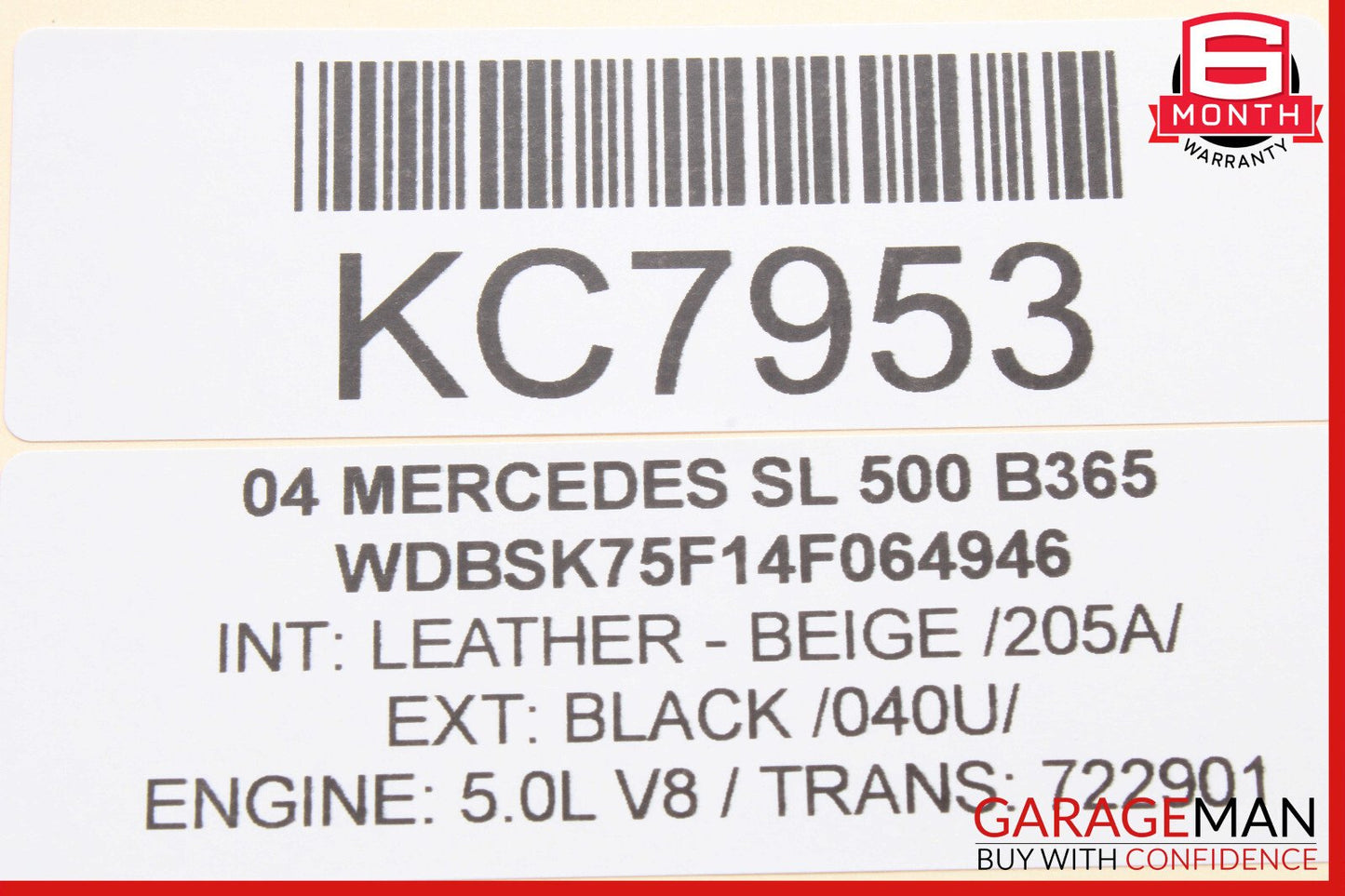 03-08 Mercedes R230 SL500 SL55 Dash Console Park Assist Switch 2308212951 OEM
